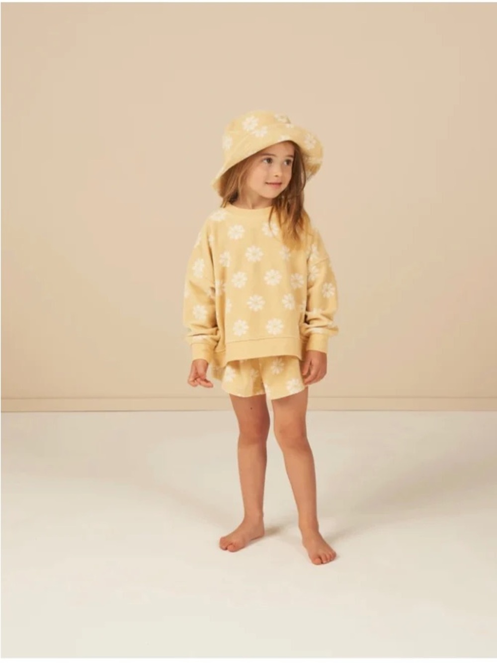 Rylee + Cru Yellow Daisy Plush Flower Matching Set size 6-7 years